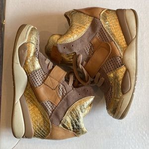 ASH golden sneaker wedges